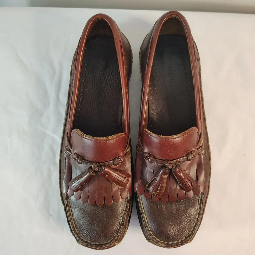 JOHNSTON & MURPHY Aragon II 2 Tone Brown Kiltie Tassel Loafers Men Sz 8M